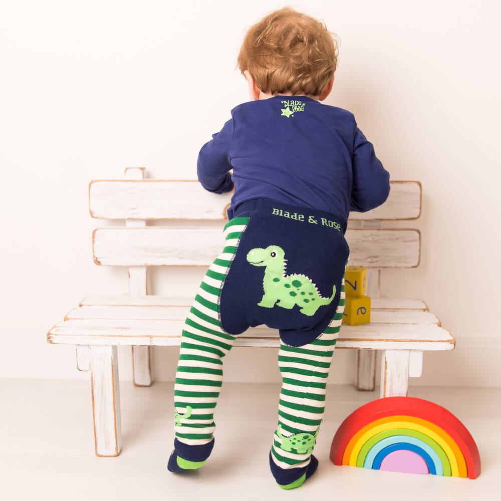 Blade & Rose-Boys Blue Maple The Dinosaur Leggings | Childrensalon
