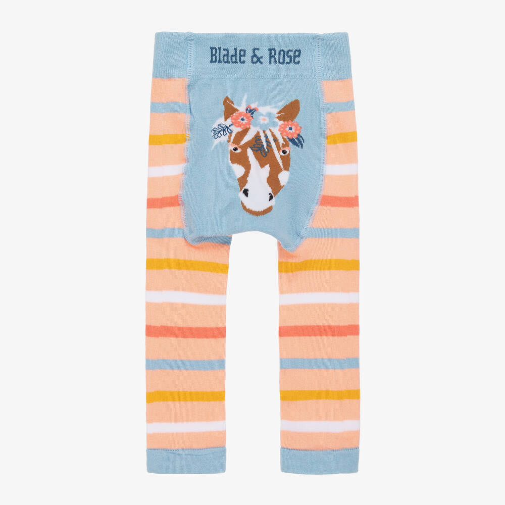Blade & Rose-Girls Pink Bella The Horse Striped Leggings | Childrensalon