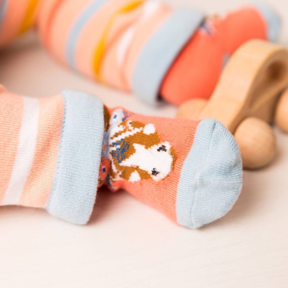 Blade & Rose-جوارب قطن بنقشة حصان لون زهري للبنات | Childrensalon
