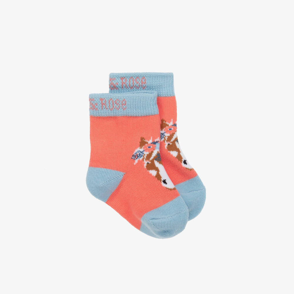 Blade & Rose-Girls Pink Cotton Horse Socks | Childrensalon