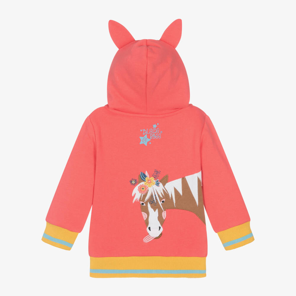 Blade & Rose-Girls Pink Floral Horse Hoodie | Childrensalon