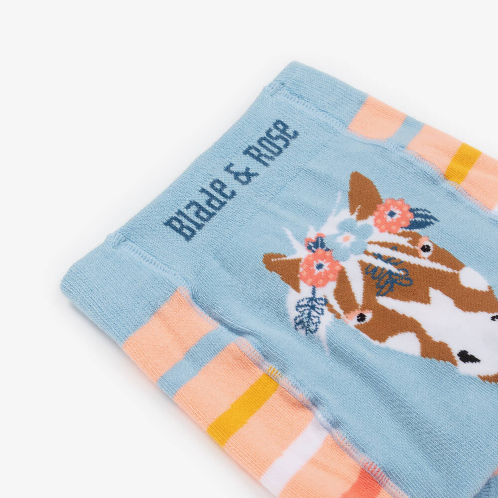 Blade & Rose-Girls Pink Horse Striped Leggings | Childrensalon