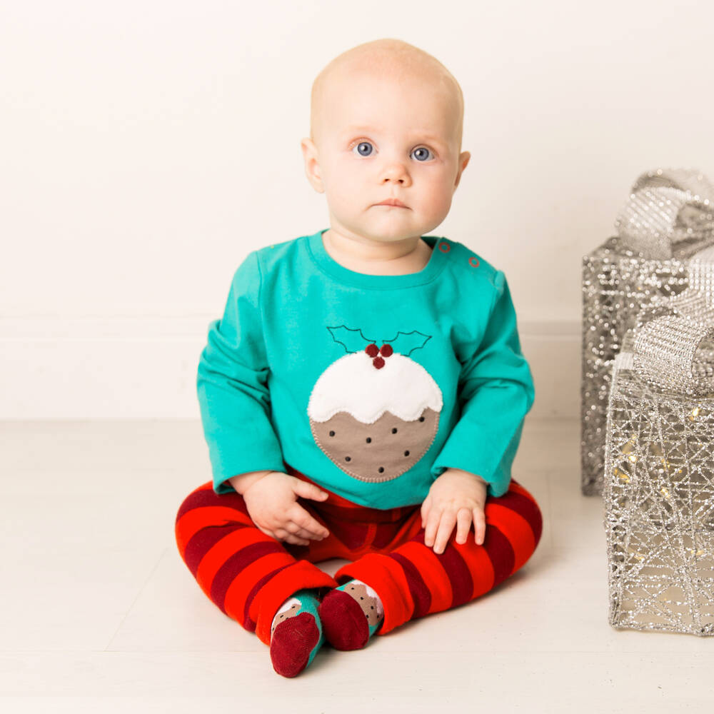 Blade & Rose-Green & Red Christmas Pudding Outfit Set | Childrensalon