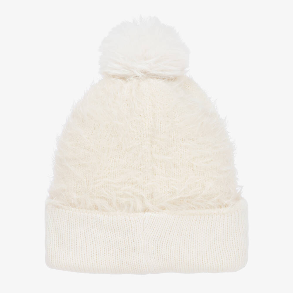 Bling2o-Girls Ivory Wool Pom-Pom Hat | Childrensalon
