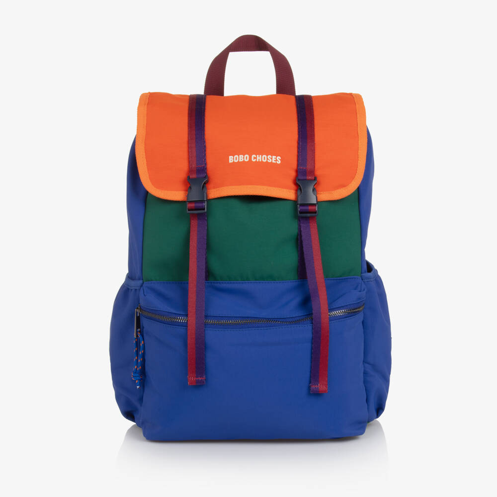 Bobo Choses-Blue & Green Colourblock Backpack (42cm) | Childrensalon