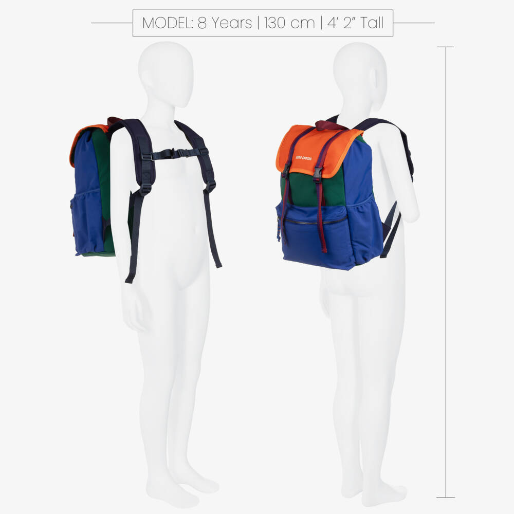 Bobo Choses-Blue & Green Colourblock Backpack (42cm) | Childrensalon