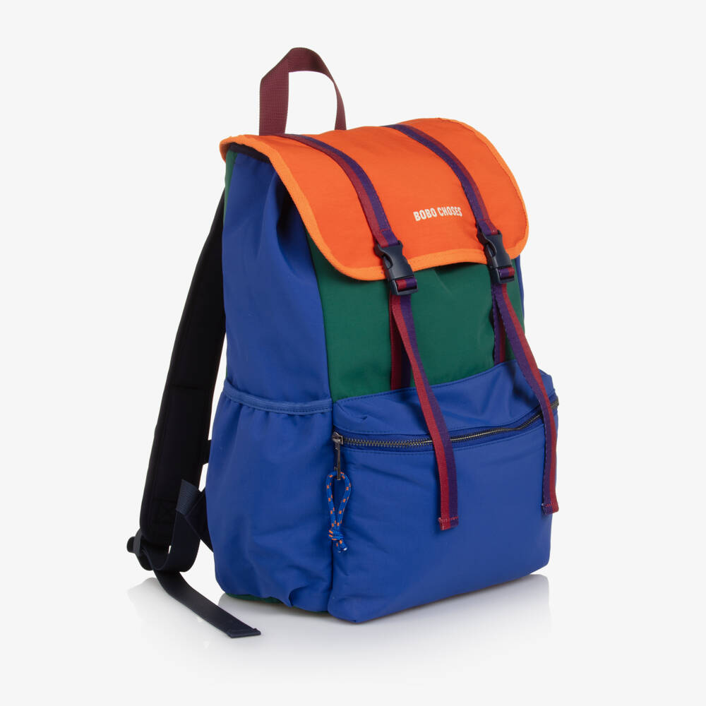 Bobo Choses-Blue & Green Colourblock Backpack (42cm) | Childrensalon