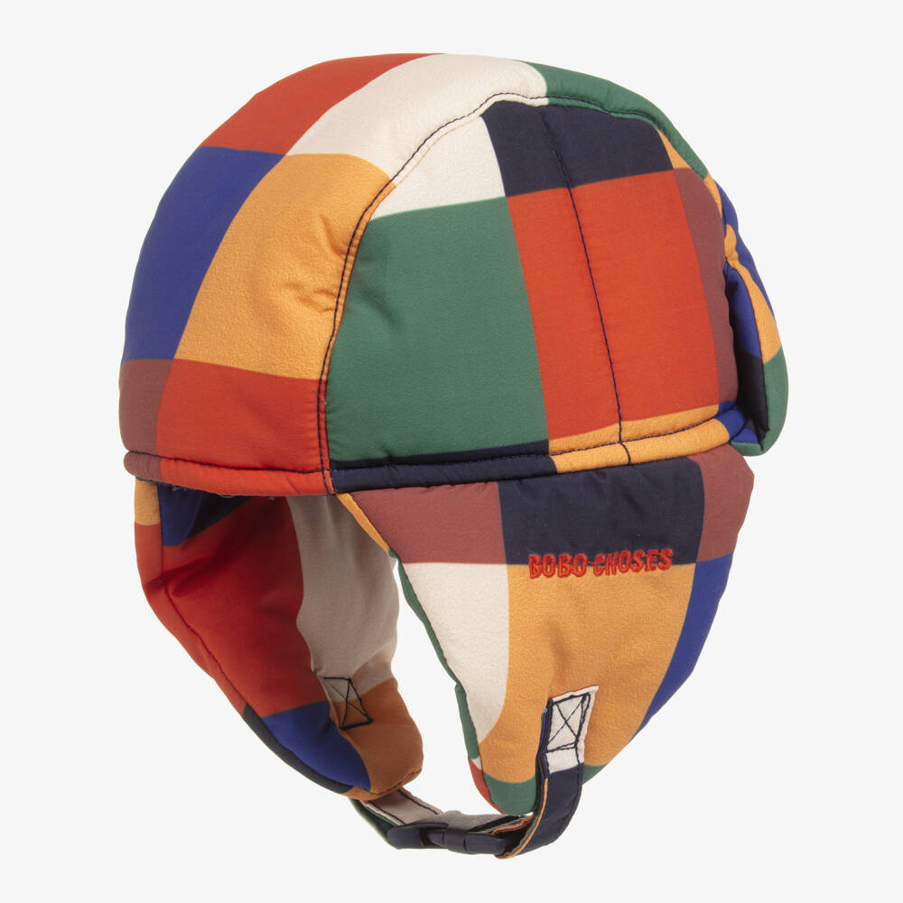 Bobo Choses-Boys Blue & Yellow Colourblock Checked Hat | Childrensalon