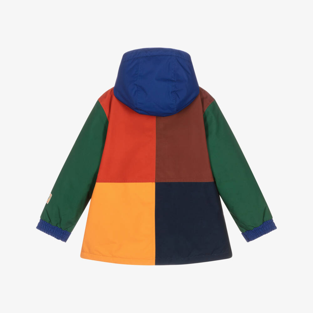 Bobo Choses-Boys Blue & Yellow Colourblock Checked Ski Jacket | Childrensalon