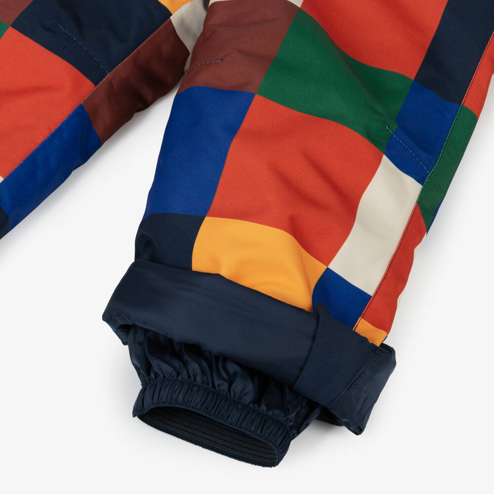 Bobo Choses-Boys Blue & Yellow Colourblock Checked Ski Trousers | Childrensalon