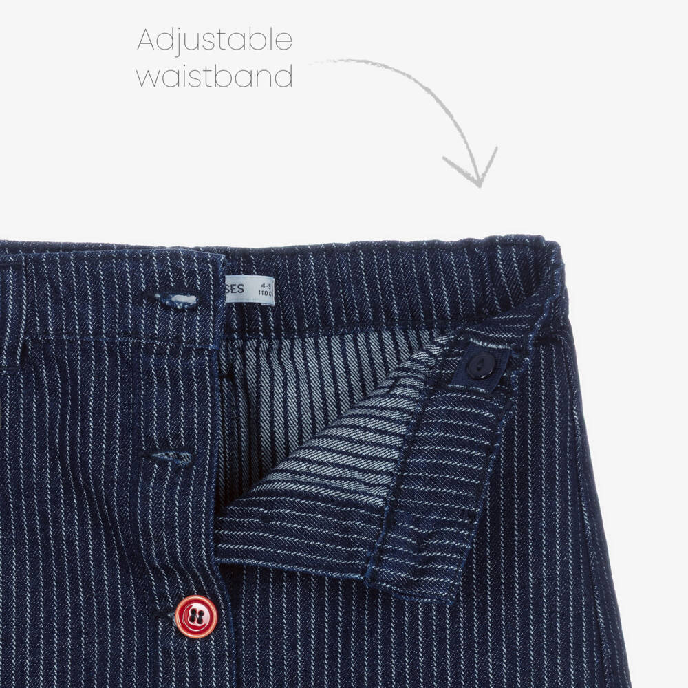 Bobo Choses-Girls Blue Pinstripe Denim Skirt | Childrensalon