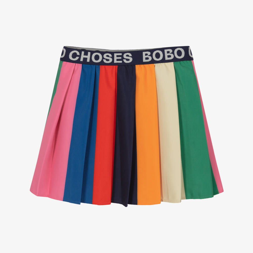 Bobo Choses-Girls Multicoloured Pleated Crêpe Skirt | Childrensalon
