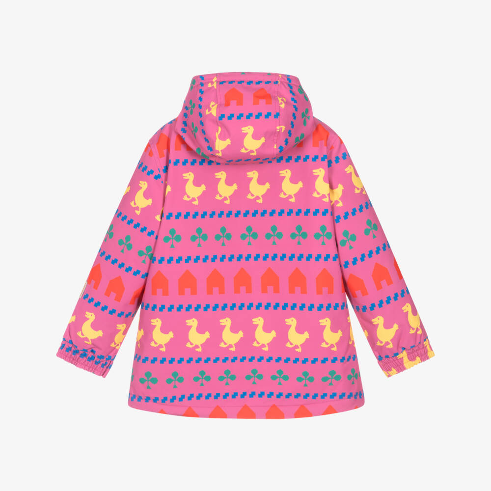 Bobo Choses-Girls Pink Ski Jacket with Pixelated Print | Childrensalon
