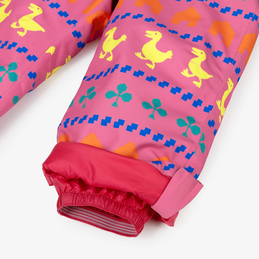 Bobo Choses-Girls Pink Ski Trousers with Pixelated Print | Childrensalon