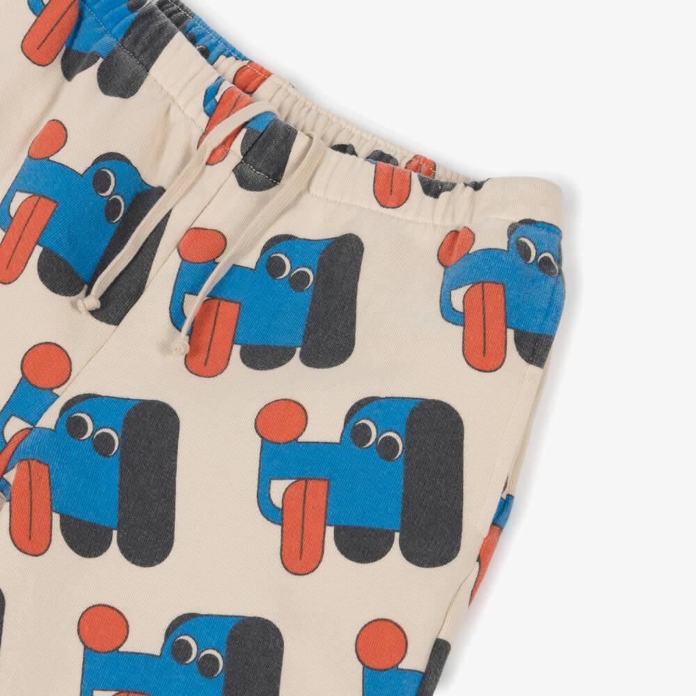 Bobo Choses-Ivory Dog Print Organic Cotton Jersey Joggers | Childrensalon