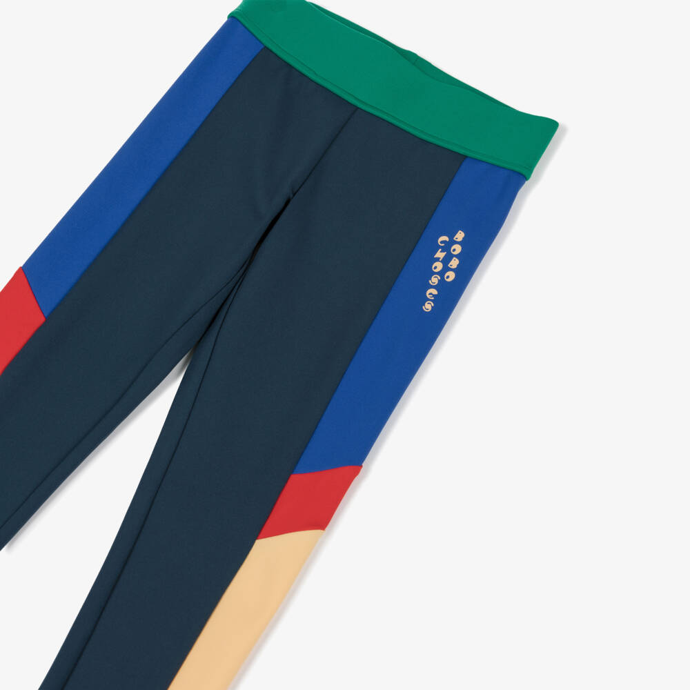 Bobo Choses-Navy Blue Colourblock Base Layer Leggings | Childrensalon