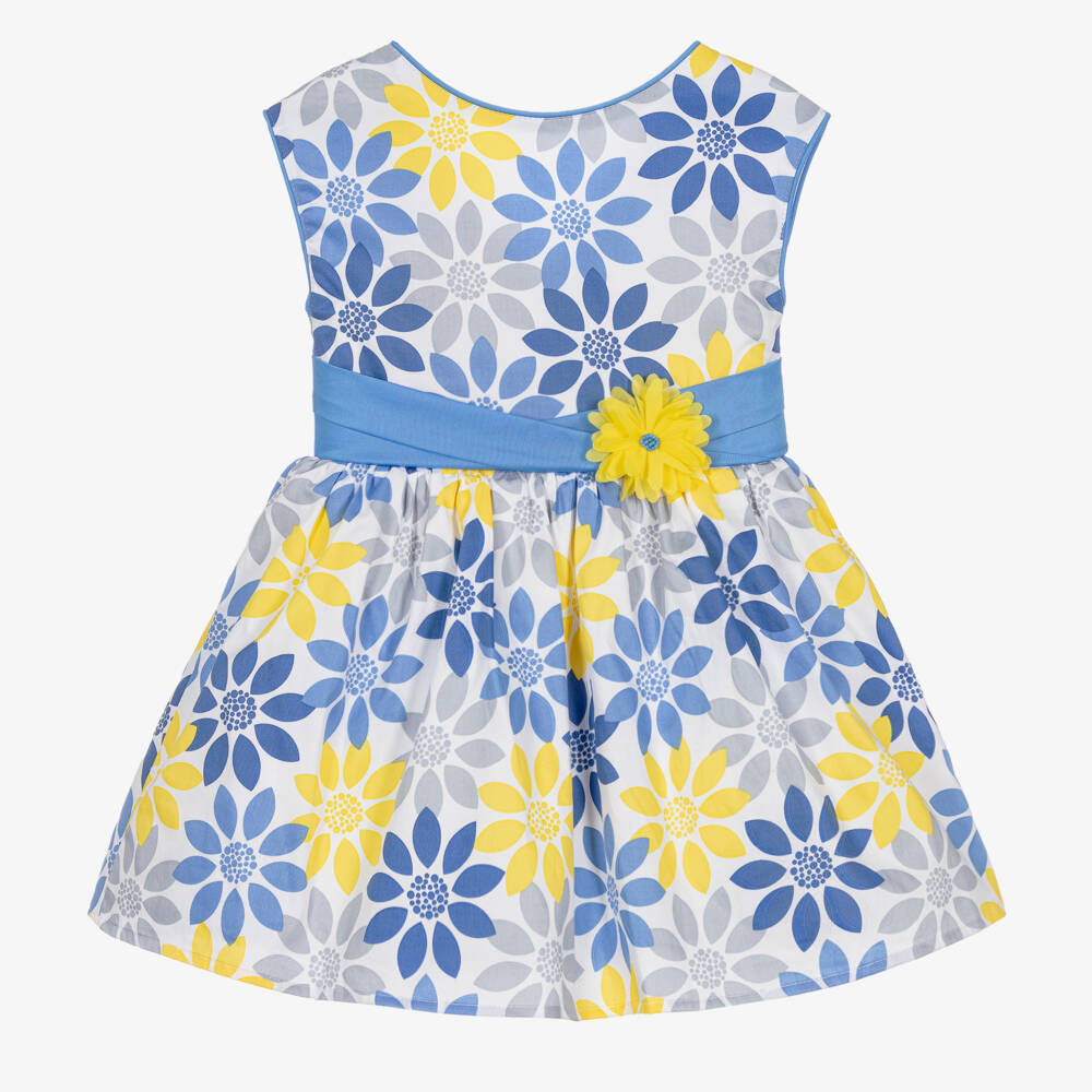 Boboli Heart Knitwear Dress- Navy/Yellow/White main image 1