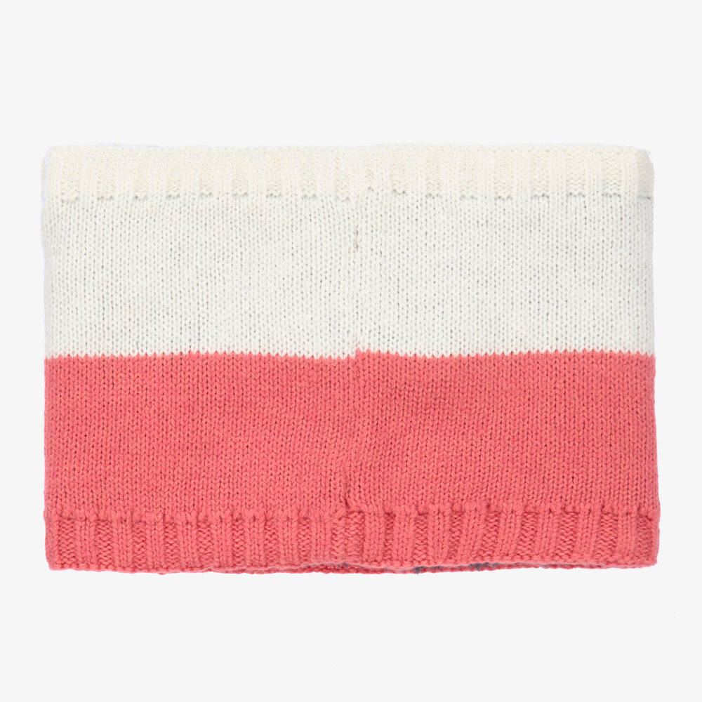 Boboli-Girls Pink & White Heart Snood | Childrensalon