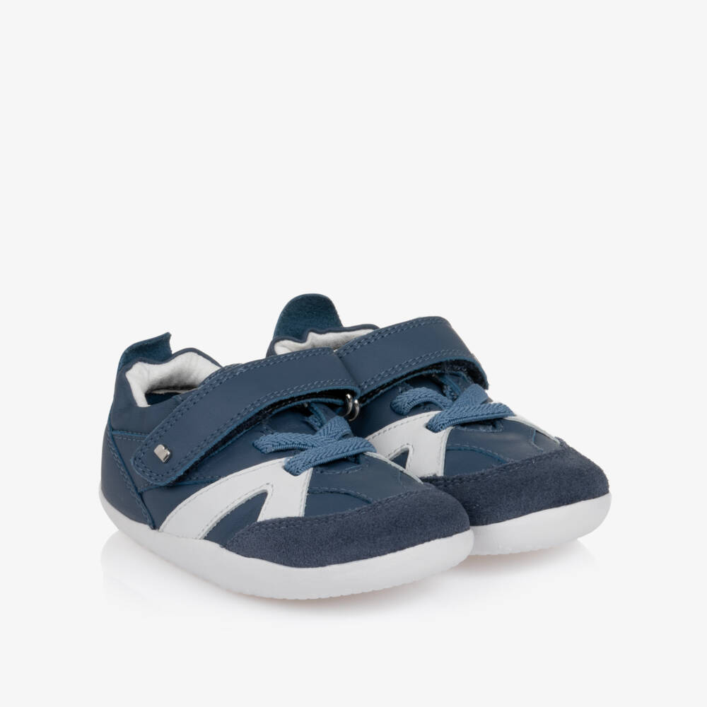 Bobux Xplorer-Baby Boys Blue Leather First Walker Trainers | Childrensalon