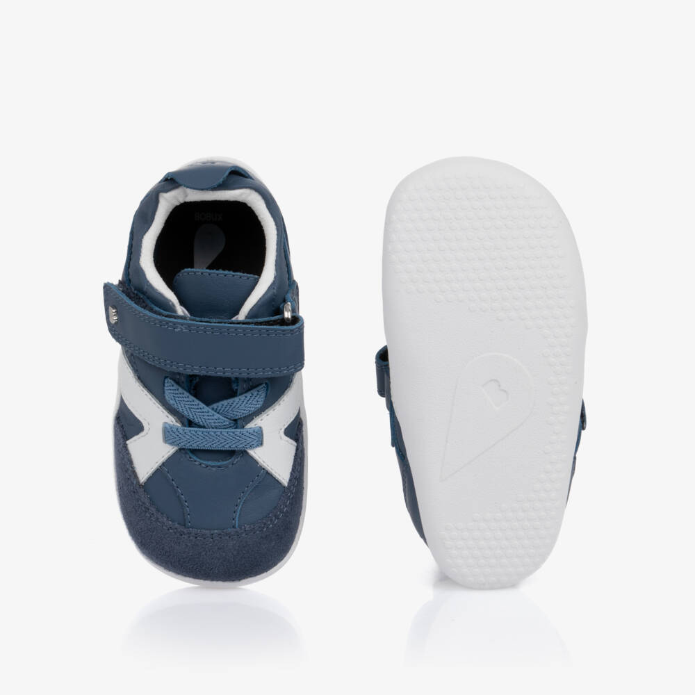 Bobux Xplorer-Baby Boys Blue Leather First Walker Trainers | Childrensalon