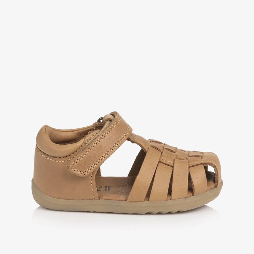 Bobux Step Up-Baby Boys Brown Leather First Walker Sandals | Childrensalon