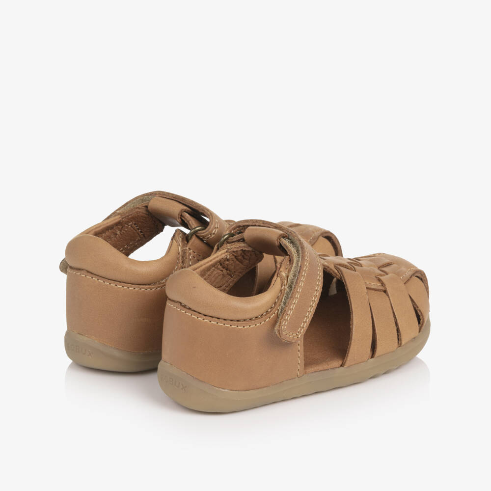 Bobux Step Up-Baby Boys Brown Leather First Walker Sandals | Childrensalon