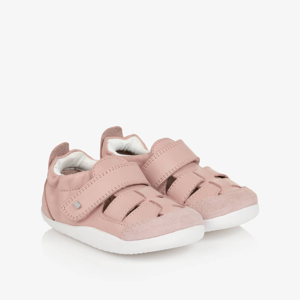 Bobux Хплорер-Baby Girls Pale Pink Leather First Walker Sandals | Childrensalon