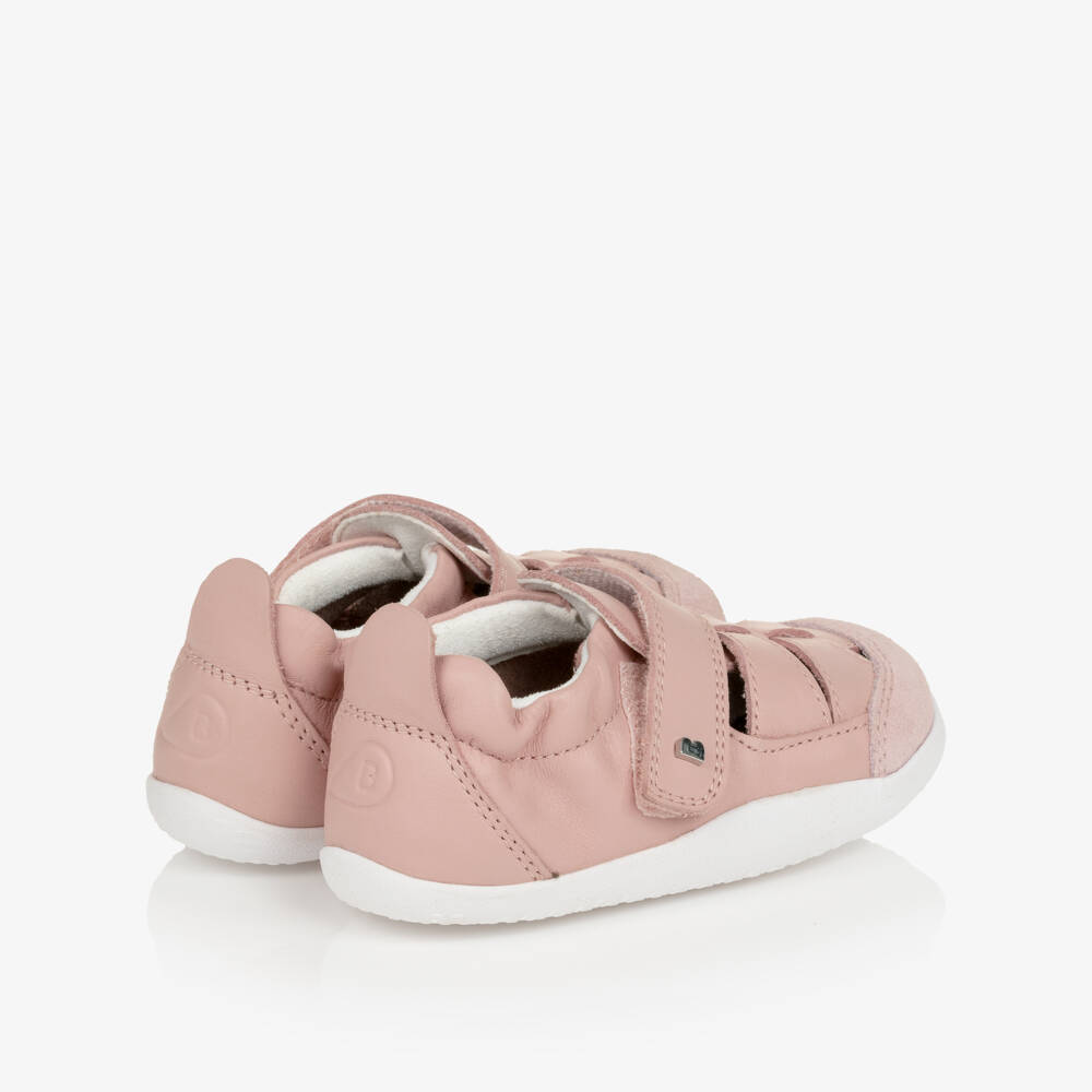 Bobux Xplorer-Baby Girls Pink Leather First Walker Sandals | Childrensalon
