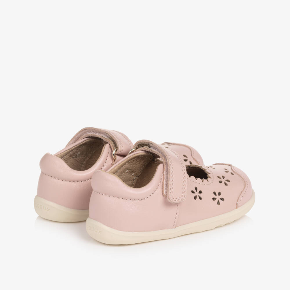 Bobux Step Up-Baby Girls Pink Leather First Walker Shoes | Childrensalon