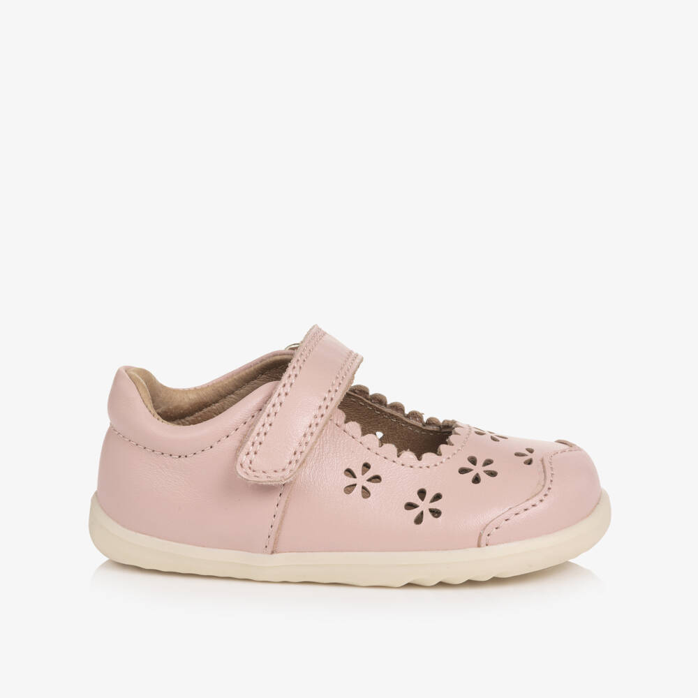 Bobux Step Up-Baby Girls Pink Leather First Walker Shoes | Childrensalon