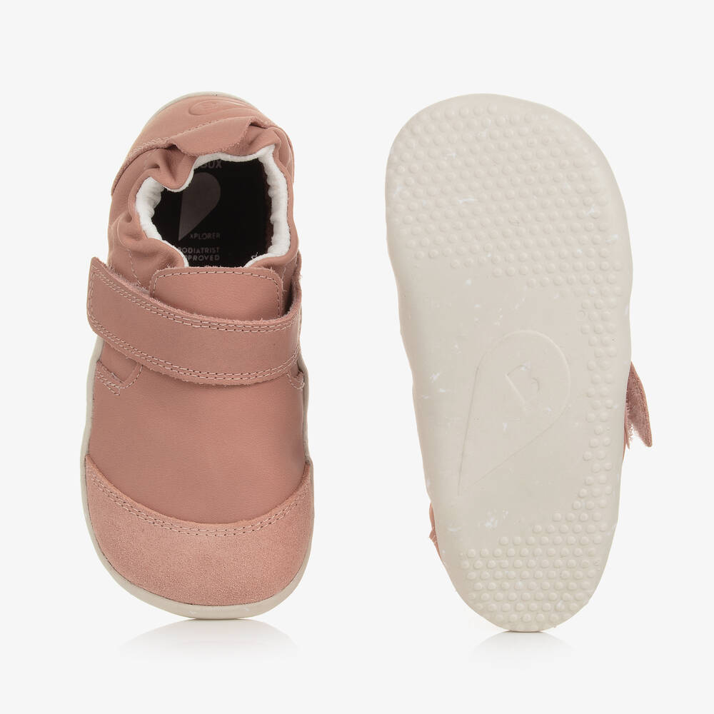 Bobux-Розовые кожаные пинетки для малышек | Childrensalon