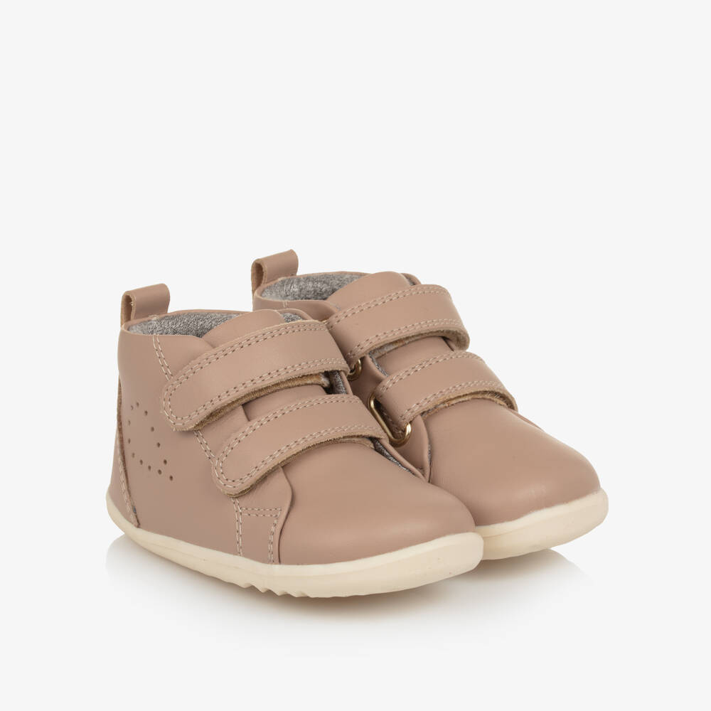 Bobux Step Up-Beige Leather Step Up First Walkers | Childrensalon