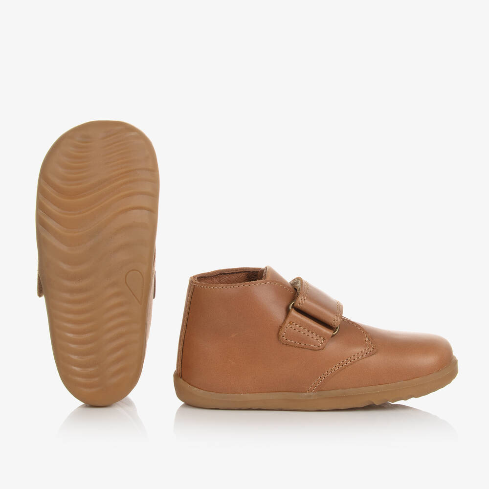Bobux-Коричневые кожаные ботинки-пинетки | Childrensalon