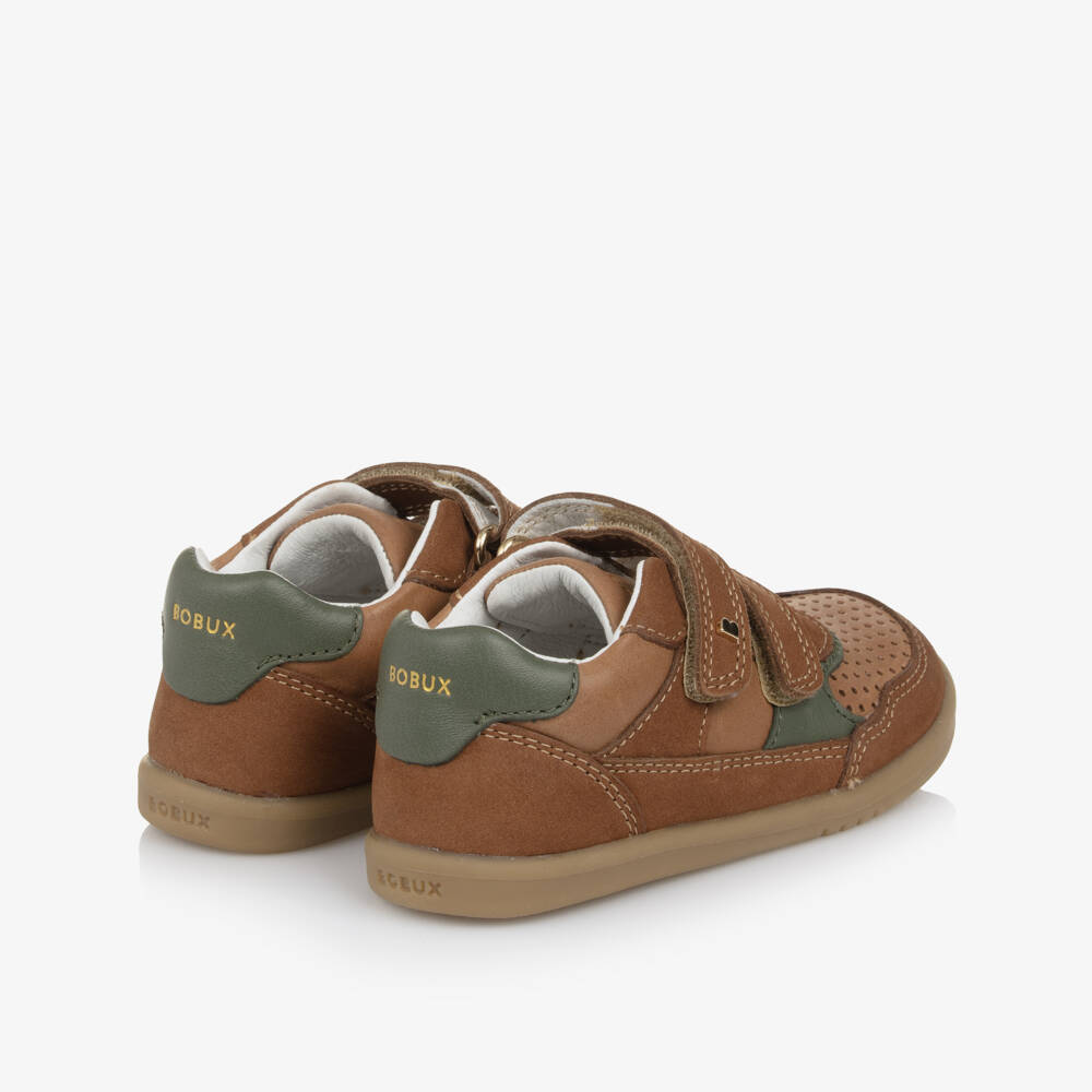 Bobux IWalk-Boys Brown Leather IWalk Trainers | Childrensalon