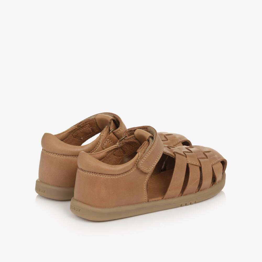 Bobux IWalk-Boys Caramel Brown Leather Sandals | Childrensalon
