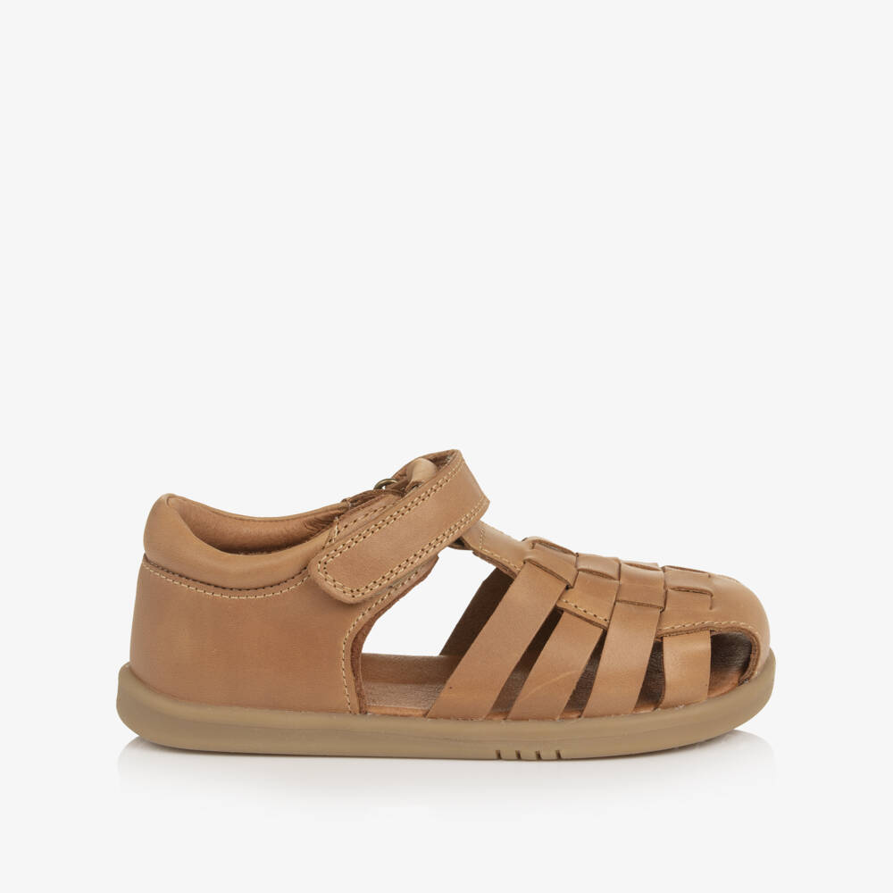 Bobux IWalk-Boys Caramel Brown Leather Sandals | Childrensalon