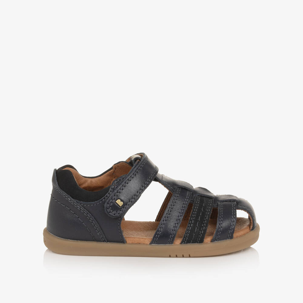 Bobux ЯИду-Boys Navy Blue Leather Velcro Sandals | Childrensalon