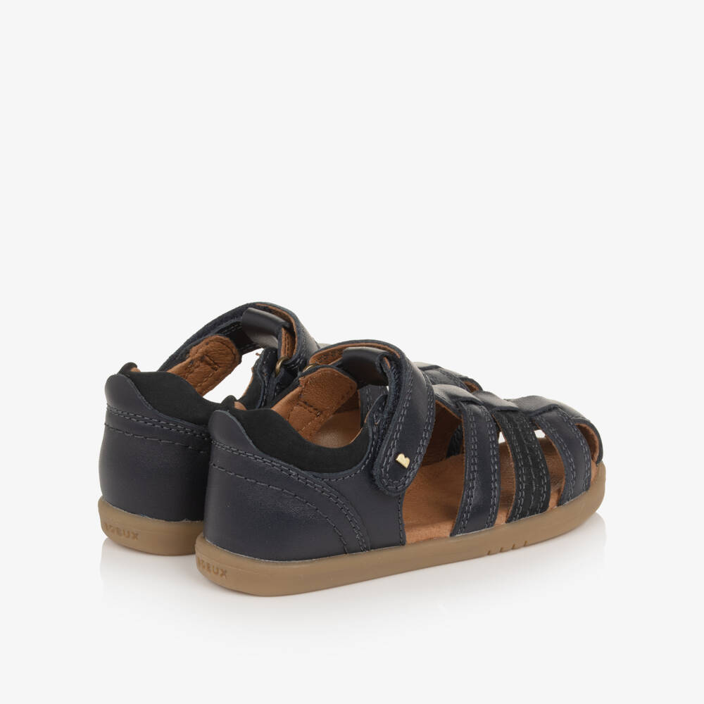 Bobux ЯИду-Boys Navy Blue Leather Velcro Sandals | Childrensalon
