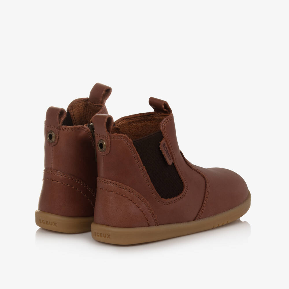 Bobux IWalk-بوت جلد لون بنّي | Childrensalon