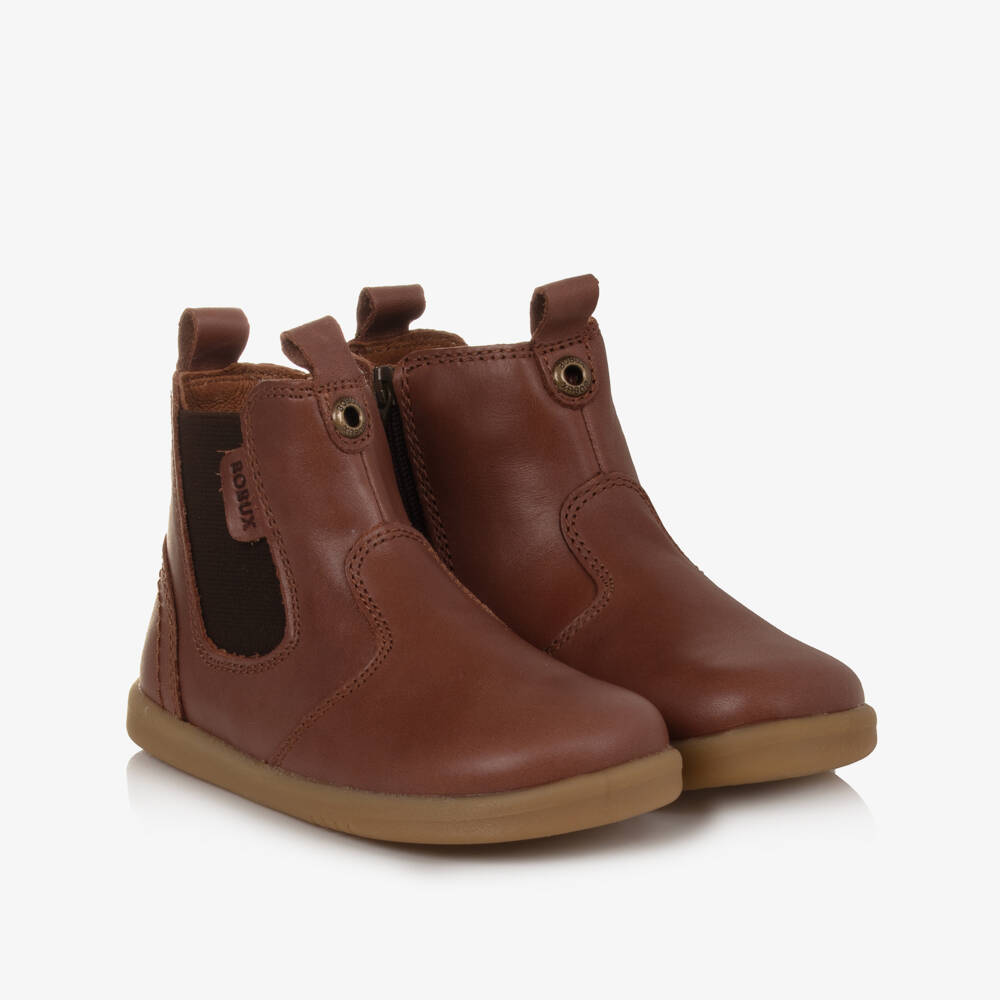 Bobux IWalk-Brown Leather Ankle Boots | Childrensalon