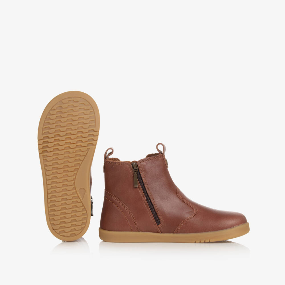 Bobux Kid +-Brown Leather Chelsea Boots | Childrensalon