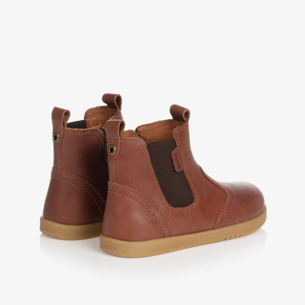 Bobux Kid +-Brown Leather Chelsea Boots | Childrensalon