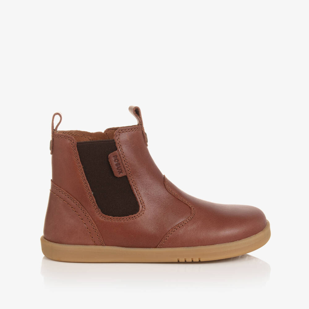 Bobux Kid +-Brown Leather Chelsea Boots | Childrensalon