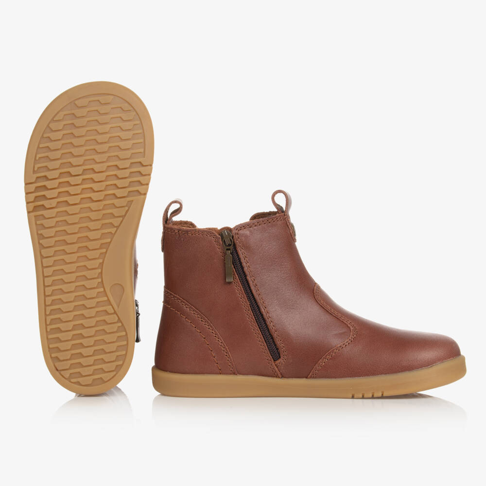 Bobux Кид+-Коричневые кожаные ботинки | Childrensalon