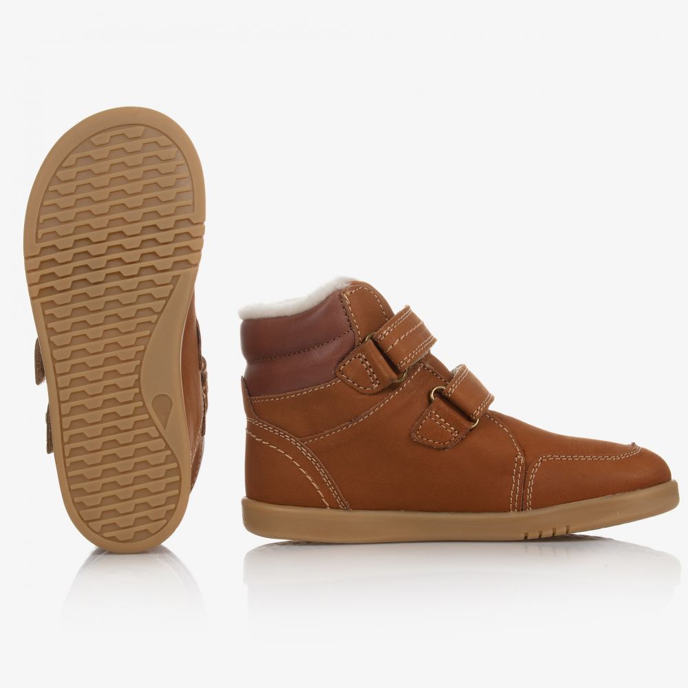 Bobux Kid +-Brown Suede Leather Boots | Childrensalon