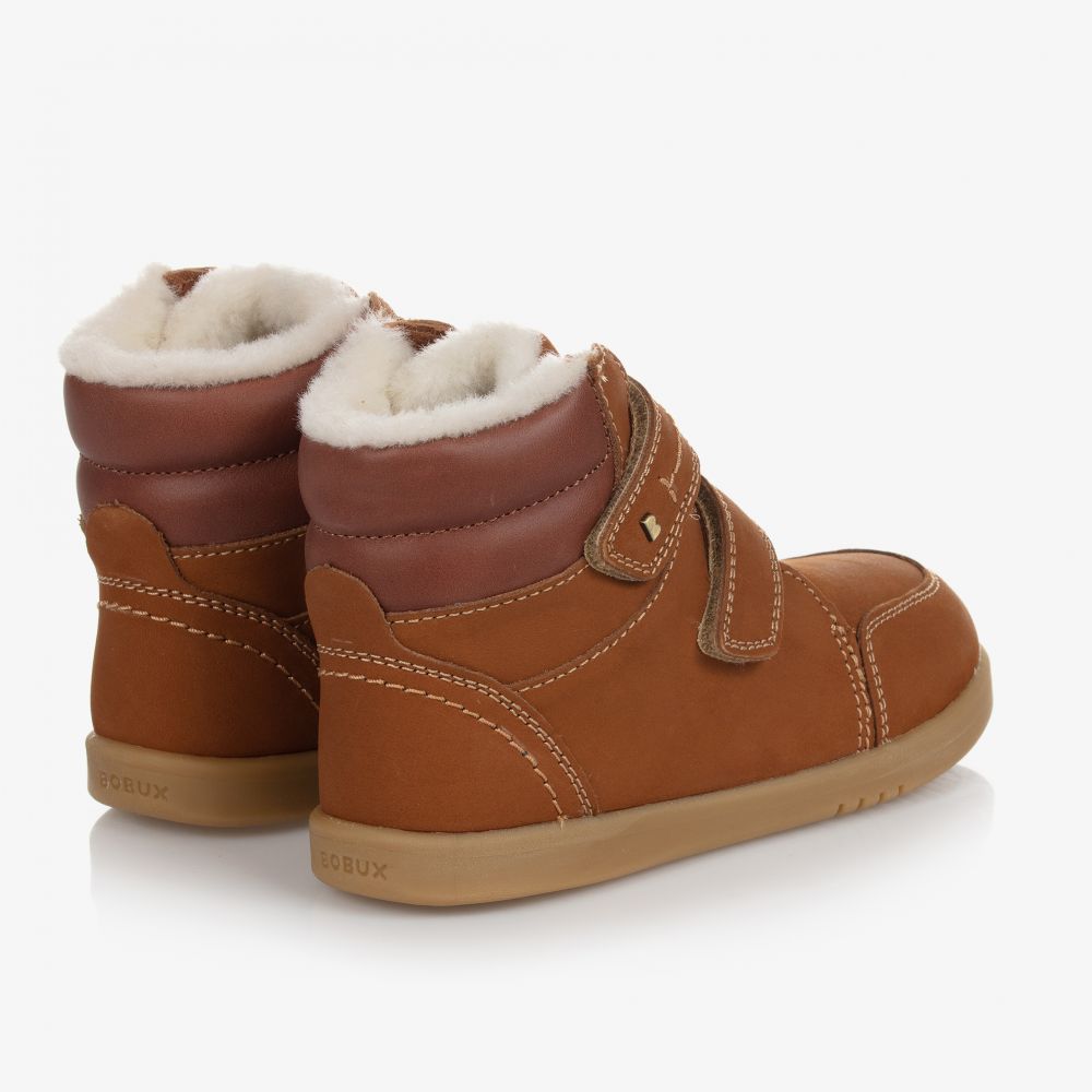 Bobux Kid +-Brown Suede Leather Boots | Childrensalon