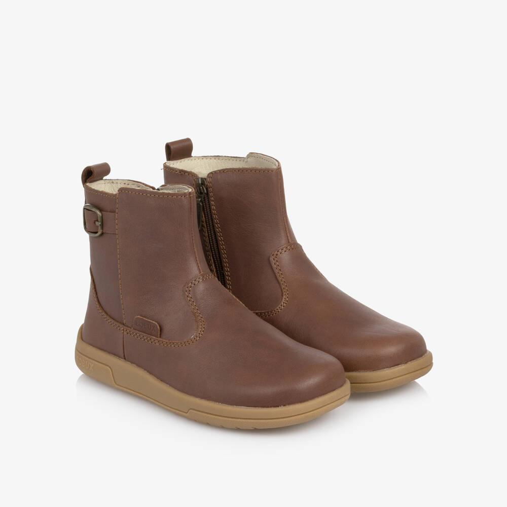 Bobux Кид+-Cappuccino Brown Leather Boots | Childrensalon