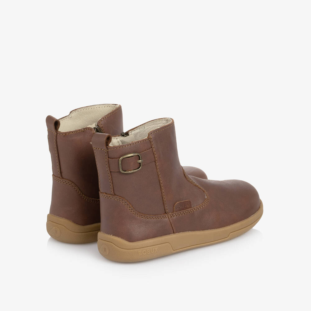 Bobux Кид+-Cappuccino Brown Leather Boots | Childrensalon