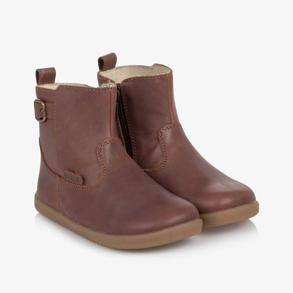 Bobux-Cappuccino Brown Leather I-Walk Boots | Childrensalon
