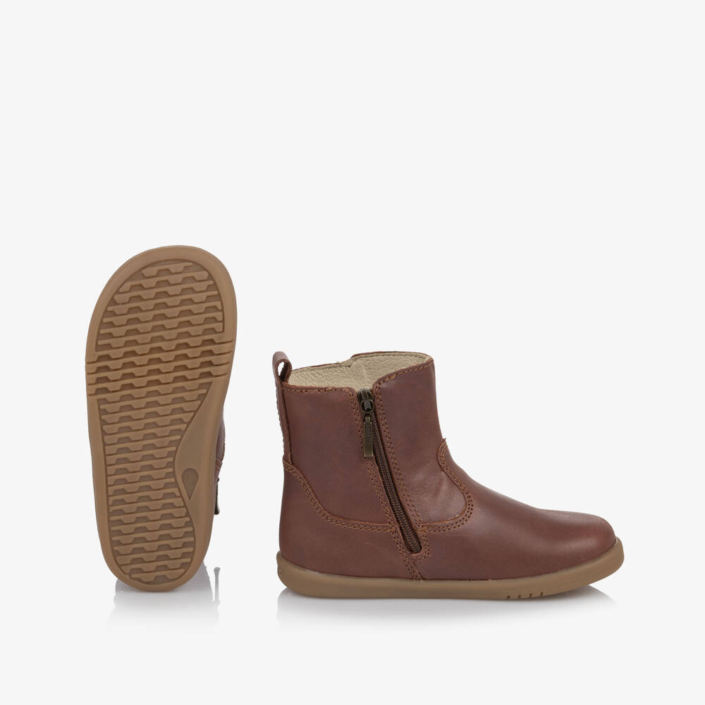 Bobux-Cappuccino Brown Leather I-Walk Boots | Childrensalon